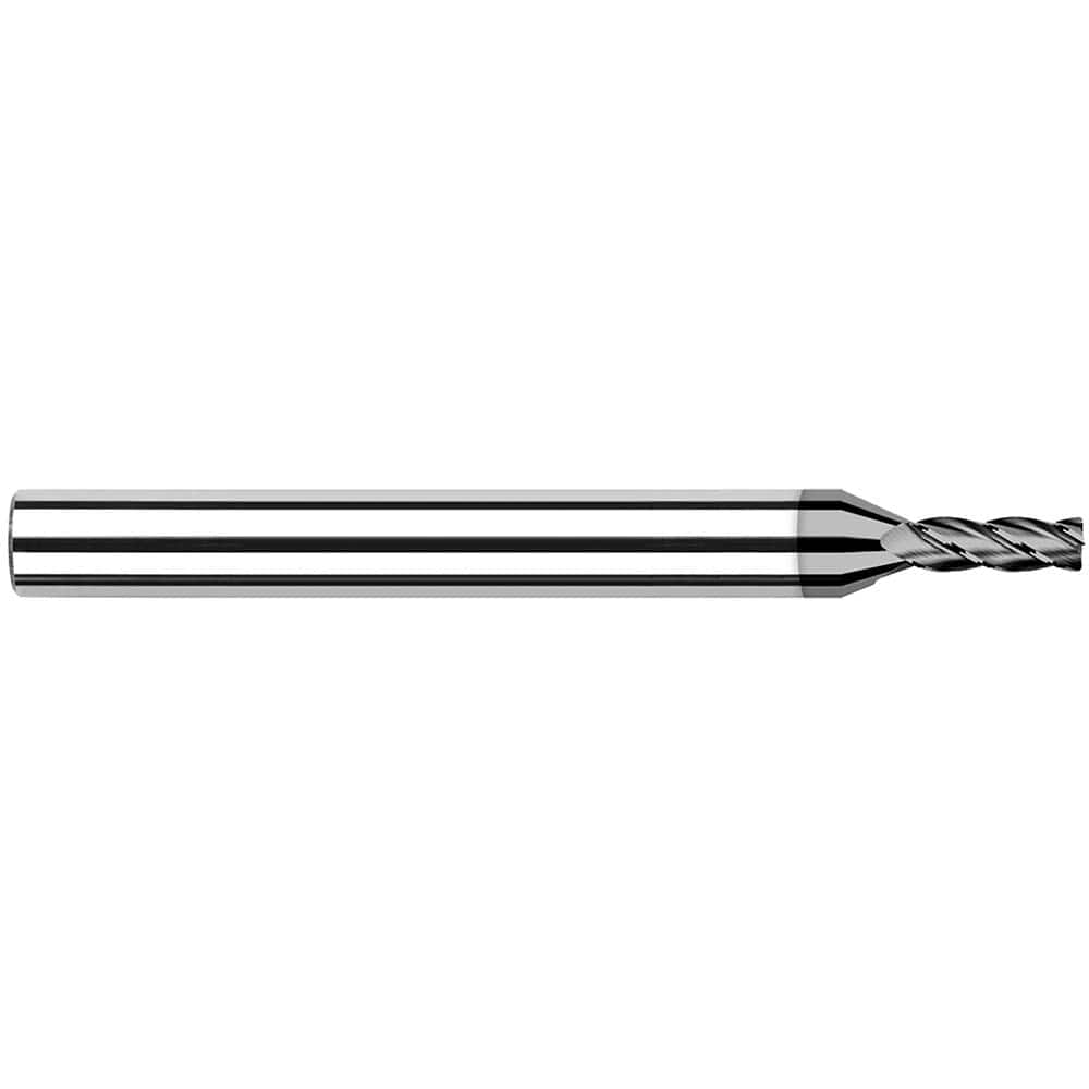 Corner Radius End Mill: 1/8″ Dia, 3/8″ LOC, 0.03″ Radius, 4 Flutes, Solid Carbide 1-1/2″ OAL, 1/8″ Shank Dia, 30 ° Helix, CVD Diamond Coated, Corner Radius End, Centercutting