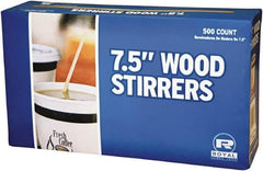 Royal Paper - Wood Coffee Stirrers, 7 1/2" Long, Woodgrain, 500 Stirrers/Box, 10 Boxes/Carton - Eagle Tool & Supply