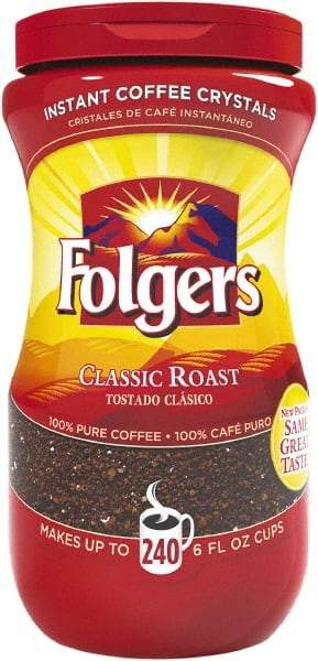 Folgers - Instant Coffee Crystals, Classic Roast, 16 oz Jar - Eagle Tool & Supply