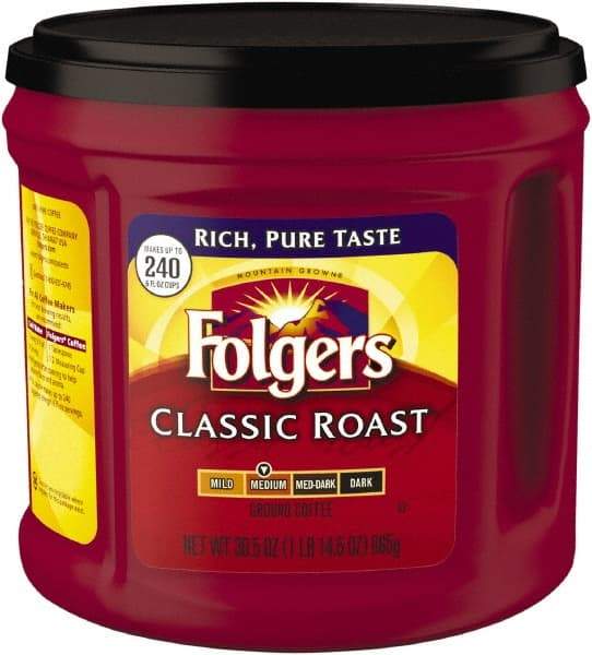 Folgers - Coffee, Classic Roast, Ground, 30.5 oz Canister - Eagle Tool & Supply