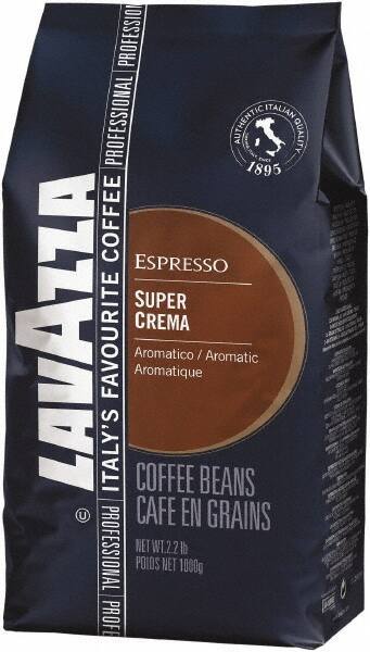 Lavazza - Super Crema Whole Bean Espresso Coffee, 2.2 Lb Bag, Vacuum-Packed - Eagle Tool & Supply