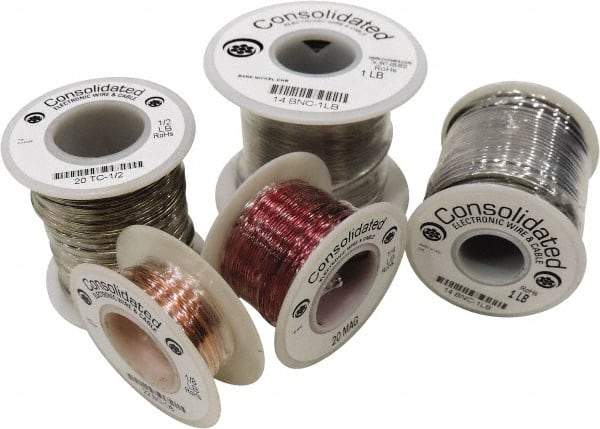 Made in USA - 30 Gage, 0.01" Diameter x 1,000' Long, Bare, Tinned Copper Bus Bar Wire - Pure Copper (ASTM B3) - Eagle Tool & Supply