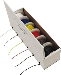 Made in USA - 26 AWG, 1 Strand, 25' OAL, Tinned Copper Hook Up Wire - Black, White, Red, Green, Blue & Yellow PVC Jacket - Eagle Tool & Supply