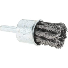 Osborn - 3/4" Brush Diam, Knotted, End Brush - 1/4" Diam Shank, 20,000 Max RPM - Eagle Tool & Supply