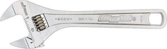 Channellock - 15/16" Jaw Capacity, 6" Standard Adjustable Wrench - Chrome Vanadium Steel, Chrome Finish, 6-3/8" OAL - Eagle Tool & Supply