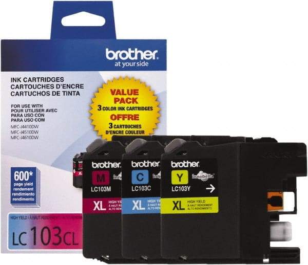 Brother - Cyan, Magenta & Yellow Ink Cartridge - Use with Brother DCP-J152W, MFC-J245, J285DW, J4310DW, J4410DW, J450DW, J4510DW, J4610DW, J470DW, J4710DW, J475DW, J650DW, J6520DW, J6720DW, J6920DW, J870DW, J875DW - Eagle Tool & Supply