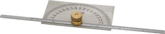SPI - 0 to 6 Inch Rule Measurement Range, 0 to 180° Angle Measurement Range, Rectangle Head Protractor and Depth Gage - 1° Angle Graduation, 3-3/8 Inch Head Length, 2 Inch Head Width, 1/4 Inch Wide Rule, 1/32 Inch Rule Graduation - Eagle Tool & Supply