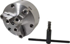 Buck Chuck Company - 3 Jaws, 6" Diam, Self Centering Manual Lathe Chuck - Front Mount, Adjustable, Reversible, 4,600 Max RPM, 1.78" Through Hole Diam, Forged Steel - Eagle Tool & Supply