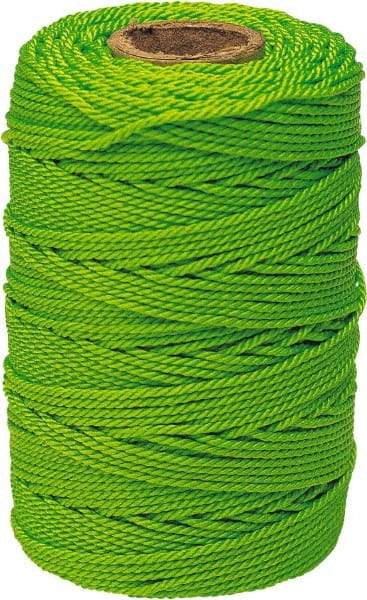 Irwin - #18, Nylon Braided Twine - Fluorescent Green - Eagle Tool & Supply