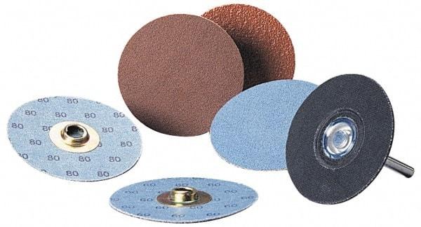 Standard Abrasives - 1-1/2" Disc Diam, 60 Grit, Aluminum Oxide Quick Change Disc - Type S Attaching System, Coated, Light Brown, Medium Grade - Eagle Tool & Supply