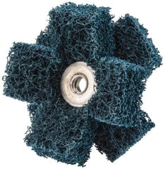 Standard Abrasives - 2 Inch Diameter Medium Density Cross Buff - 2 Plys, 1/4-20 Thread, Medium Grade, 12,000 Max RPM - Eagle Tool & Supply