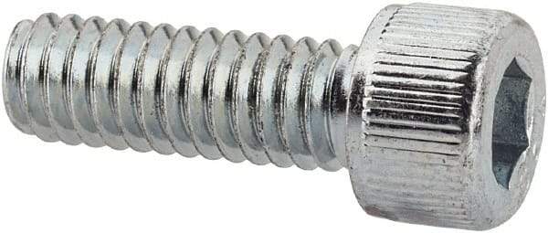 Value Collection - #8-32 UNC Hex Socket Drive, Socket Cap Screw - Alloy Steel, Zinc-Plated Finish, Fully Threaded, 1/2" Length Under Head - Eagle Tool & Supply
