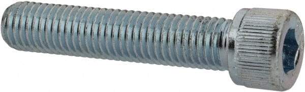 Value Collection - 1/4-28 UNF Hex Socket Drive, Socket Cap Screw - Alloy Steel, Zinc-Plated Finish, Fully Threaded, 1-1/4" Length Under Head - Eagle Tool & Supply