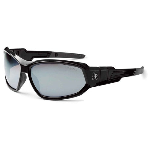LOKI Silver Mirror Lens Black Safety Glasses // Goggles - Eagle Tool & Supply