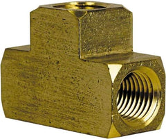 Cerro - 1/8 Female Thread, Brass Industrial Pipe Female Tee - FNPT, 1,200 psi - Eagle Tool & Supply