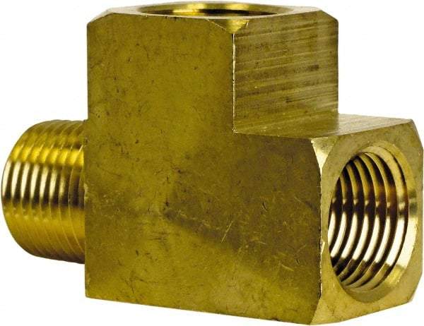 Cerro - 1/8 Male Thread x 1/8 Female Thread, Brass Industrial Pipe Street Tee - MNPT x FNPT, 1,200 psi - Eagle Tool & Supply