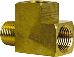 Cerro - 1/8 Male Thread x 1/8 Female Thread, Brass Industrial Pipe Street Tee - MNPT x FNPT, 1,200 psi - Eagle Tool & Supply