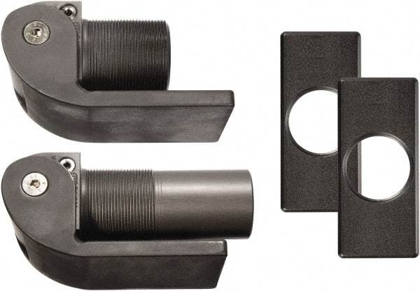 D&D Technologies - 2.16" Long x 2.16" Wide x 5/16" Thick, Gate Hinge - Steel, Anodized Aluminum Finish - Eagle Tool & Supply