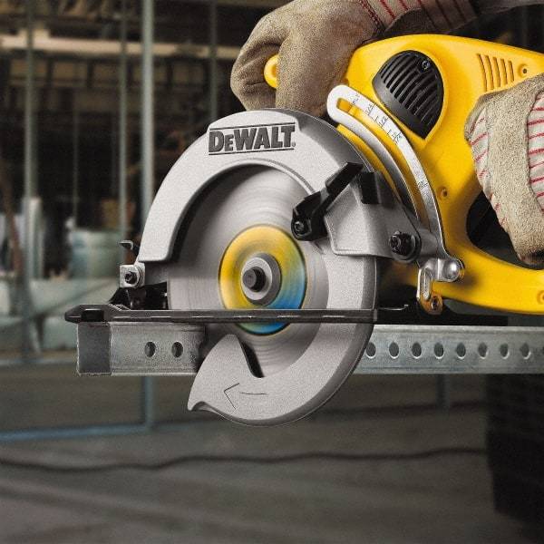 DeWALT - 7-1/4" Diam, 5/8" Arbor Hole Diam, 48 Tooth Wet & Dry Cut Saw Blade - High Speed Steel, Crosscut Action, Standard Round Arbor - Eagle Tool & Supply