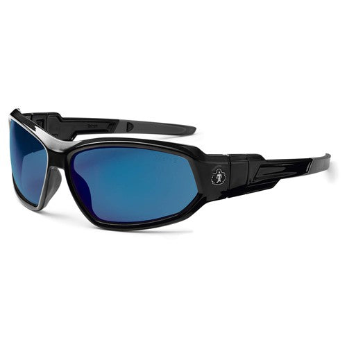 LOKI Blue Mirror Lens Black Safety Glasses // Goggles - Eagle Tool & Supply