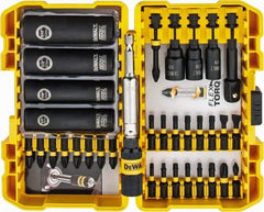 DeWALT - 35 Piece, Screwdriver Insert Bit Set - #1, #2 & #3 Phillips, 1/4 to 3/8" Hex, T20 & T25 Torx, #1, #2 & #3 Pozidriv, #1 to #3 Square Recess - Eagle Tool & Supply