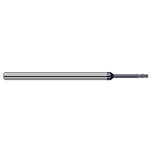 ‎3/32″ Dia. × 1/8″ Shank × 0.139″ DOC × 1-1/2″ OAL, Carbide AlTiN, Stub , 4 Flute, Ballnose End Mill - Exact Industrial Supply