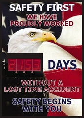 NMC - Scoreboards Scoreboard Type: Digital Scoreboard Legend: Safety First We Have Proudly Worked ____ Days Without A Lost Time Accident On The Job Safety Begins With You - Eagle Tool & Supply