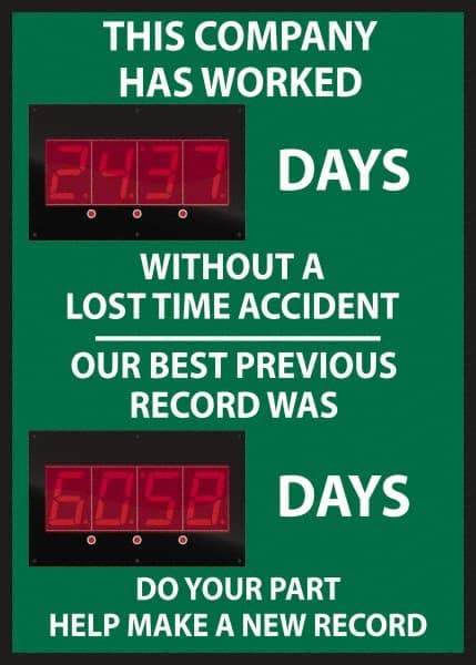 NMC - Scoreboards Scoreboard Type: Digital Scoreboard Legend: This Company Has Worked ____ Days Without A Lost Time Accident Our Best Previous Record Was _____ Days - Eagle Tool & Supply