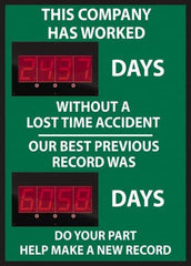 NMC - Scoreboards Scoreboard Type: Digital Scoreboard Legend: This Company Has Worked ____ Days Without A Lost Time Accident Our Best Previous Record Was _____ Days - Eagle Tool & Supply