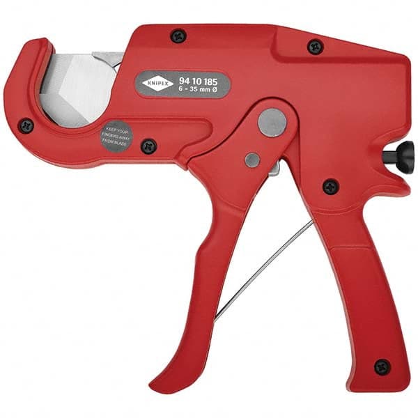 Knipex - Pipe & Tube Cutters Type: Trigger Action Plastic Pipe and Hose Cutter Maximum Pipe Capacity (Inch): 1-3/8 - Eagle Tool & Supply