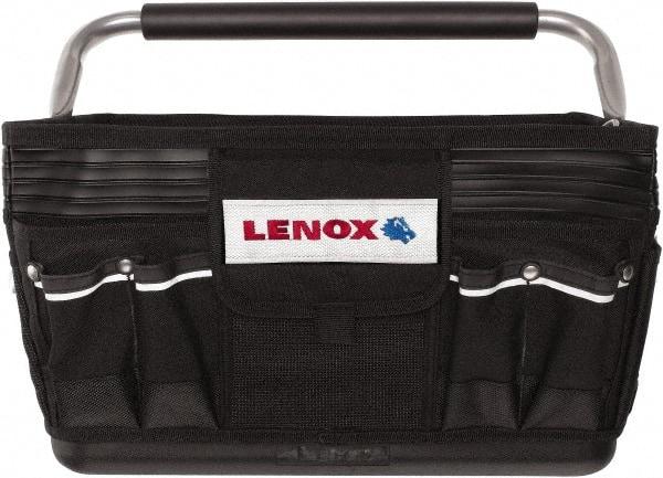 Lenox - 23 Pocket Black Ballistic Nylon Tool Bag - 19" Wide x 10" Deep x 12" High - Eagle Tool & Supply