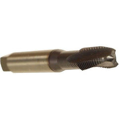 Emuge - #8-32 UNC 3 Flute 3BX Plug Spiral Flute Tap - Cobalt, TiCN Finish, 2.48" OAL, Left Hand Flute, Right Hand Thread, Series Rekord C - Eagle Tool & Supply