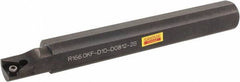 Sandvik Coromant - Internal/External Thread, Right Hand Cut, 5/8" Shank Width x 14.48mm Shank Height Indexable Threading Toolholder - 5" OAL, R166.0L-11 Insert Compatibility, R166.0KF..C Toolholder, Series T-Max U-Lock - Eagle Tool & Supply