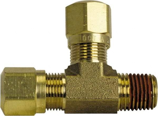Cerro - 3/8" OD, Brass Male Run Tee - 150 Max Working psi, -40 to 200°F, Comp x MNPT x Comp Ends - Eagle Tool & Supply