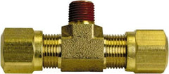 Cerro - 3/8" OD, Brass Male Branch Tee - 150 Max Working psi, -40 to 200°F, Comp x Comp x MNPT Ends - Eagle Tool & Supply