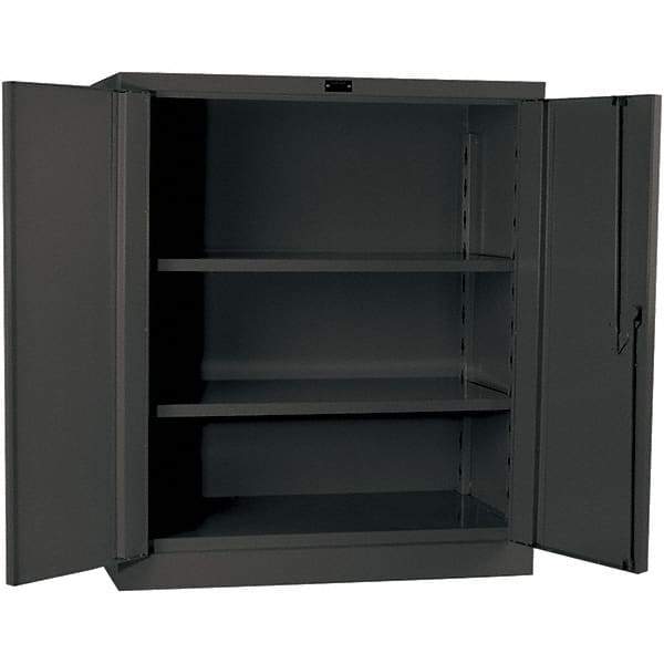 Hallowell - 2 Shelf Locking Storage Cabinet - Steel, 36" Wide x 21" Deep x 42" High, Gray - Eagle Tool & Supply