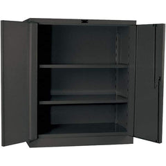 Hallowell - 2 Shelf Locking Storage Cabinet - Steel, 36" Wide x 21" Deep x 42" High, Gray - Eagle Tool & Supply