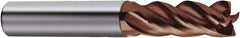 Guhring - 1", 4 Flute, Single End, Solid Carbide, 1/8" Corner Radius End Mill - 5" OAL, Right Hand Flute, 1-1/2" LOC, Right Hand Cut - Eagle Tool & Supply