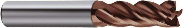 Guhring - 1/2", 4 Flute, Single End, Solid Carbide, 0.031" Corner Radius End Mill - 3-1/2" OAL, Right Hand Flute, 1" LOC, Right Hand Cut - Eagle Tool & Supply