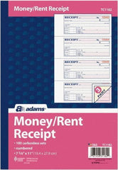 Adams Business Forms - 100 Sheet, 7-5/8 x 11", Receipt Book - Eagle Tool & Supply