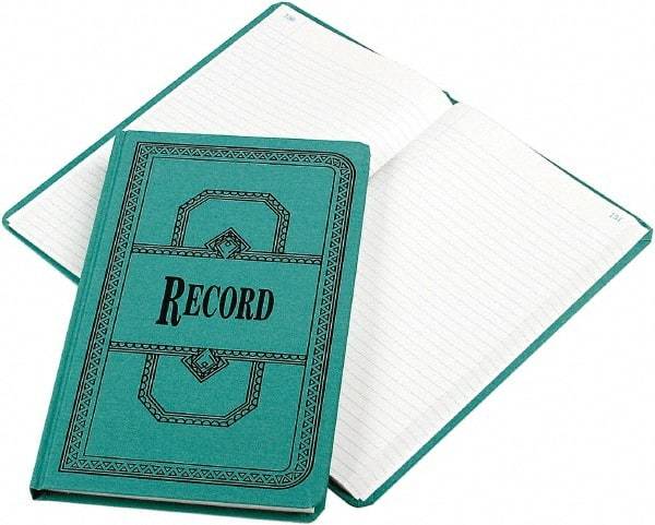 Boorum & Pease - 300 Sheet, 12-1/8 x 7-5/8", Record Rule Record/Account Book - Blue - Eagle Tool & Supply
