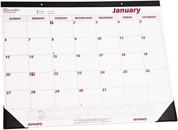 REDIFORM - 12 Sheet, 22 x 17", Desk Pad - White & Red - Eagle Tool & Supply