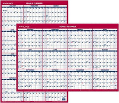 AT-A-GLANCE - 1 Sheet, 24 x 36", Planner Wall Calendar - Blue & Red - Eagle Tool & Supply