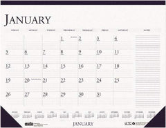 House of Doolittle - 12 Sheet, 22 x 17", Desk Pad - White & Blue - Eagle Tool & Supply