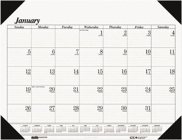 House of Doolittle - 12 Sheet, 22 x 17", Desk Pad - White - Eagle Tool & Supply