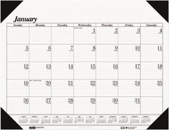 House of Doolittle - 12 Sheet, 22 x 17", Desk Pad - White - Eagle Tool & Supply