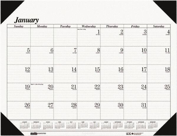 House of Doolittle - 12 Sheet, 18-1/2 x 13", Desk Pad - White - Eagle Tool & Supply