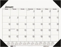 House of Doolittle - 12 Sheet, 18-1/2 x 13", Desk Pad - White - Eagle Tool & Supply