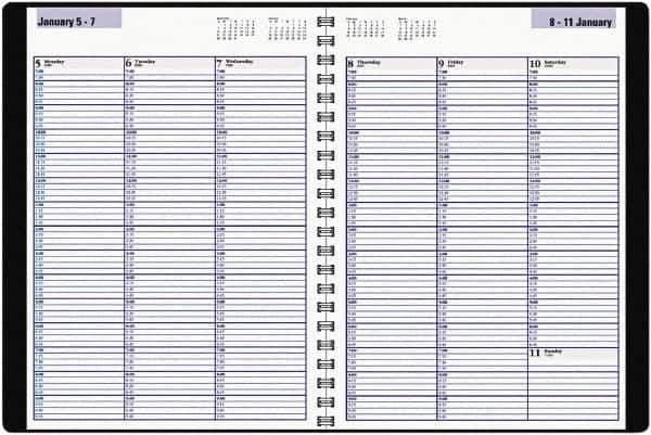 DayMinder - 104 Sheet, 8" x 11", Appointment Book - Black - Eagle Tool & Supply