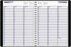 DayMinder - 104 Sheet, 8" x 11", Appointment Book - Black - Eagle Tool & Supply
